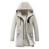 Men S Plus Size Thick Fleece Lined Mid Length Hooded Windbreaker Parka