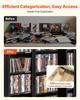 Media Storage Cabinet, 6-Tier DVD Shelf Organizer, 610 x 368 x 1270 mm Multimedia Storage Organizer for CDs, DVDs, Books, Games, CD Shelf for Living