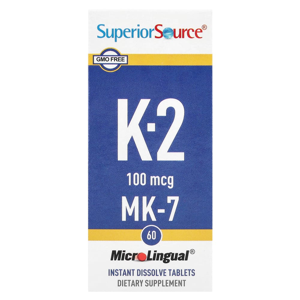 Superior Source Vitamin K-2 100mcg MicroLingual Tablets, Fast Dissolving, 60 Count