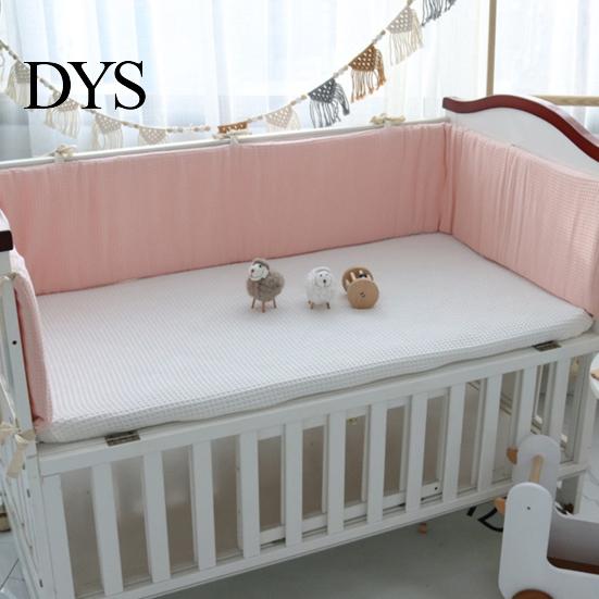 Baby Protector Infant Crib Liner Soft Texture Detachable Washable One-piece Bed Cushion Bumper for Home Pillow