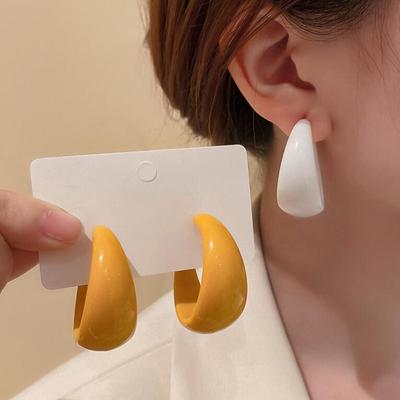 Модные акриловые серьги-кольца для женщин C-образные серьги, большие круглые массивные простые серьги, дикие украшения