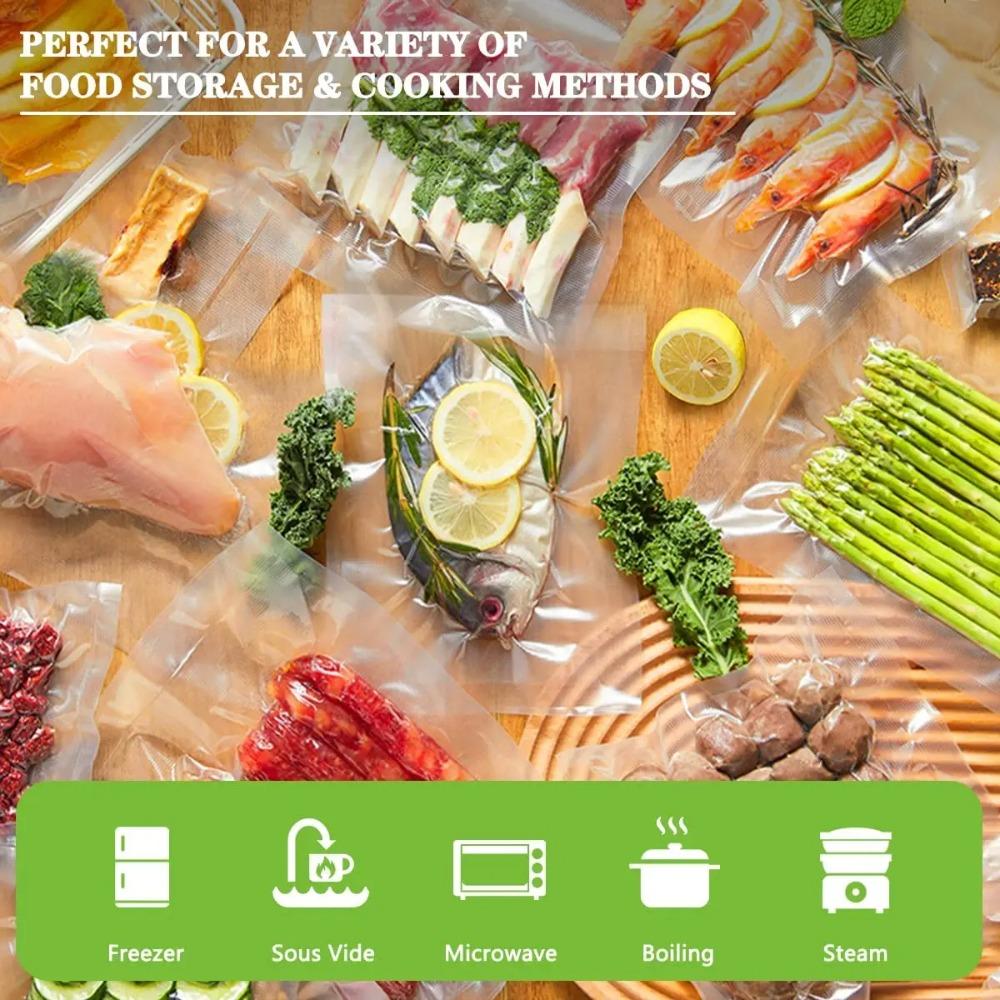 Одноразовые пакеты для вакуумной упаковки продуктов питания Масштабируемый тисненый герметичный пакет Вакуумный упаковщик для хранения продуктов питания