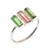 Natural Bi Color Raw Tourmaline Gemstone 925 Sterling Silver Ring Size 7.5 US Gift