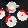 Christmas Christmas Decorations Artistic Crochet Xmas Atmosphere Heat-Resistant Cute Coasters Gift 7 Styles