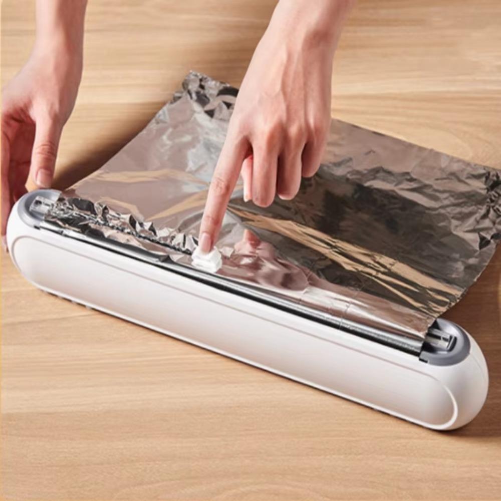 with Suction Cup Magnetic Cling Film Cutting Box Refillable Plastic Wrap Dispenser Baking Paper