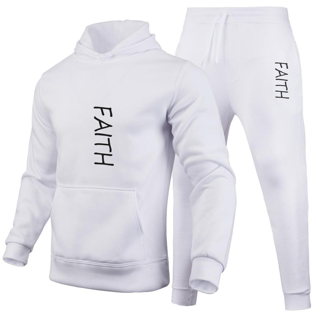 Комплекты с принтом букв, осенне-зимний спортивный костюм для мужчин, однотонный комплект из 2 предметов с капюшоном, мужская одежда, мужской флисовый спортивный костюм с капюшоном, спортивные штаны, комплекты из двух предметов