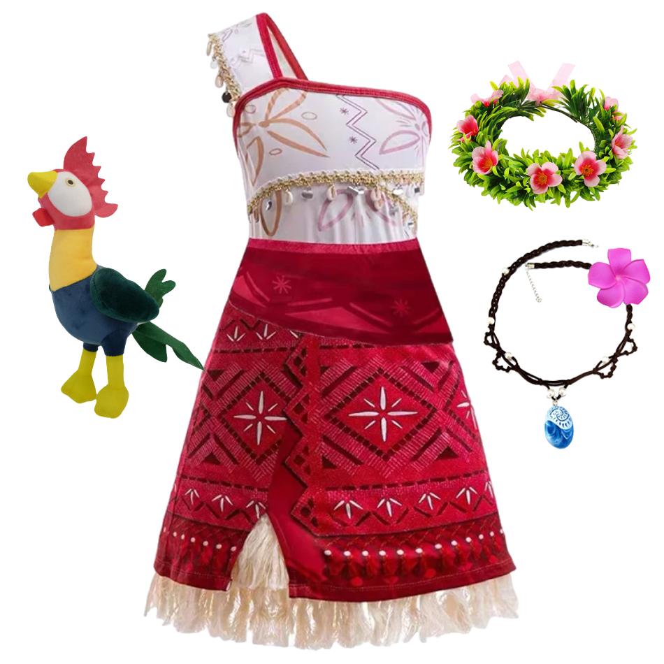 New Movie Moana 2 Girl Dress Halloween Party Costume Princess Fancy Clothes Children Vaiana Outfit Dress