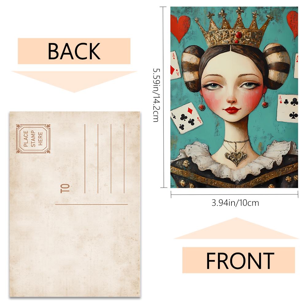 32 шт., Открытка «Королева червей», Смешная, Подарок на день рождения/юбилей, Коллекционная, Подходит для дарения, Можно отправлять по почте.