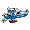 Police Patrol Boat Model Building Blocks Set Creative Assembly Bricks Decor Toys for Kids Gifts