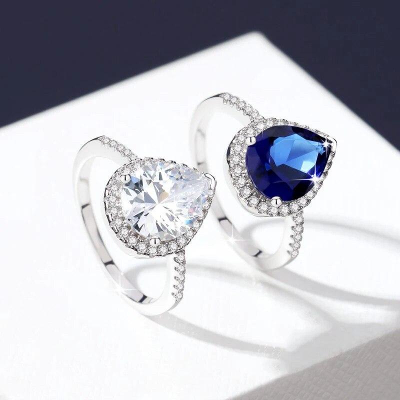 3CT 8*10 мм грушевидное кольцо из натурального муассанита для женщин, сверкающие роскошные качественные ювелирные изделия, обручальное кольцо из стерлингового серебра S925