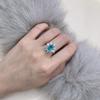 Кольца с натуральным овальным небесно-голубым бриллиантом 6 * 9 мм для женщин, подарок на годовщину свадьбы, настоящее 925 пробы, женское роскошное кольцо из серебра