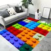 Красочные Геометрические Строительные Блоки Игрушка Коврик для Входной Двери Моющийся Нескользящий Коврик для Зоны Дивана и Кресел в Гостиной Кухонный Приветственный