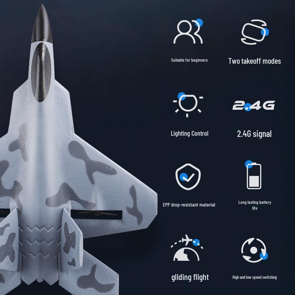 Модель истребителя F22: Двухканальный RC пенопластовый планер