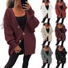 Women's Cardigan Solid Color Knit Sweater Cutout Knit Sweater Jacket