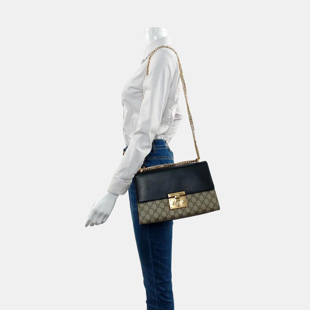 [Pre-Owned] Padlock Metal Lock Logo Canvas And Leather Shoulder Bag Medium - Fair #J396IS