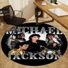 Michael Jackson Pattern Round Rug, Indoor/Outdoor Mat, for Picnic, Gameroom, Bedroom, Office, Living Room, Home Decor Carpet, Birthday Gift