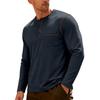 Fashion European and American fashion spring and summer men's long-sleeved stand-up collar Henry shirt, solid color business leisure sports long-sleev