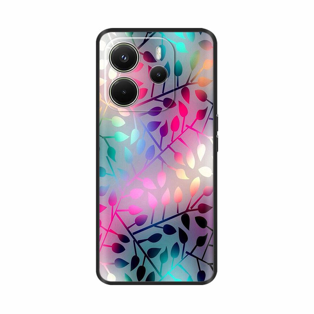Для Xiaomi Redmi Note 14 4G Чехол Роскошный Расписной Чехол Черный Силиконовый Чехол для Телефона Для Redmi Note 14 Fundas note14 4G Мягкий Бампер
