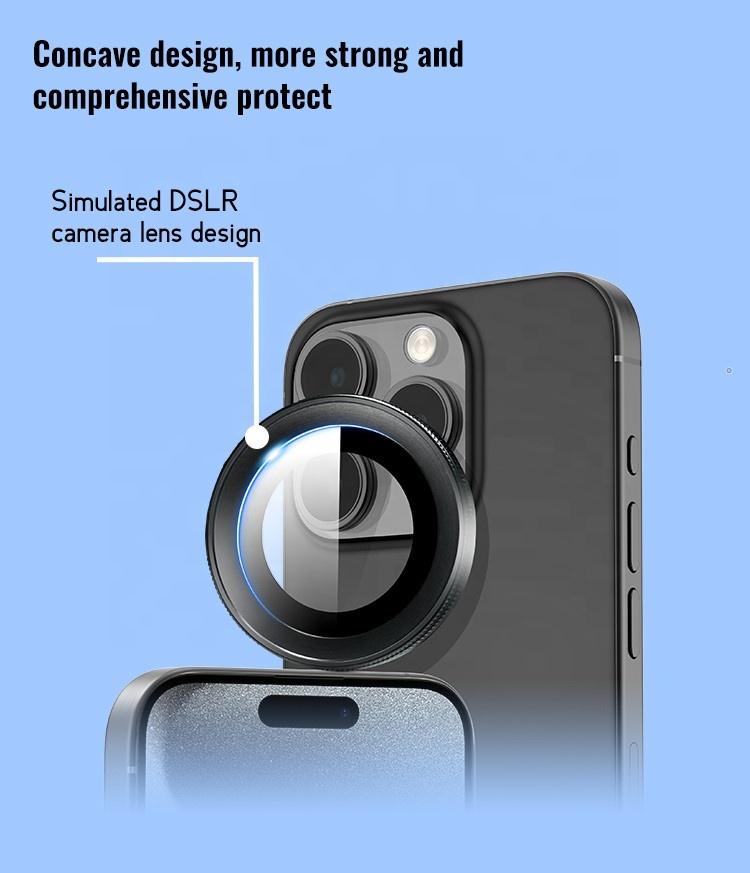 Mobile Phone Camera Lens Screen Protector Eagle Eye Metal Lens Sticker for Iphone 12 13 14 15 Pro Max Camera