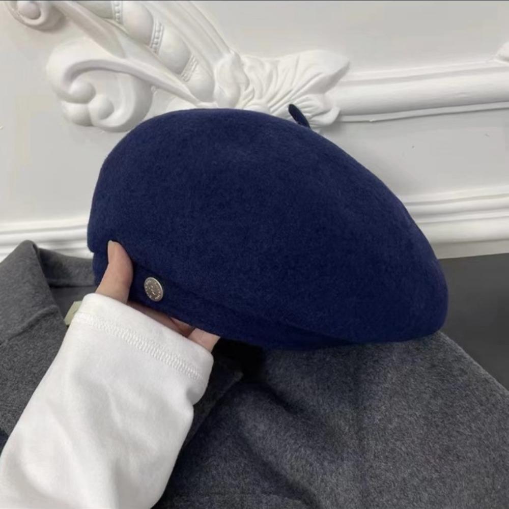 Британский стиль Шерстяной берет Шерстяная ретро шляпа художника Модная восьмиугольная шляпа Уличная
