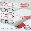 4PCS High-definition Reading Glasses Unisex Ultralight Resin Presbyopic Eyeglasses Portable Foldable Vision Care Readers Eyewear