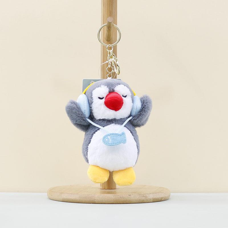 Adorable Plush Penguin Keychain Cute Cartoon Headphone Holder Fluffy Doll Accessory
