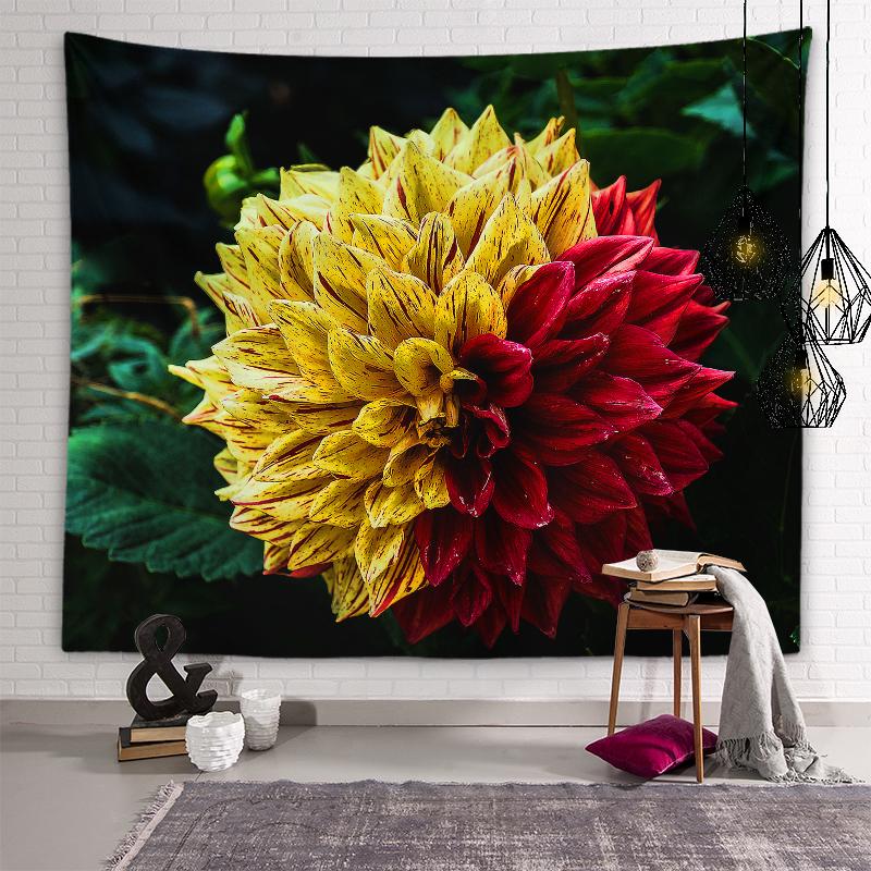 Sunset Flower Field View Tapestry Lotus Lavender Rose Flower Wall Art Tapestry Bedroom Dorm Room Aesthetics Home Decor
