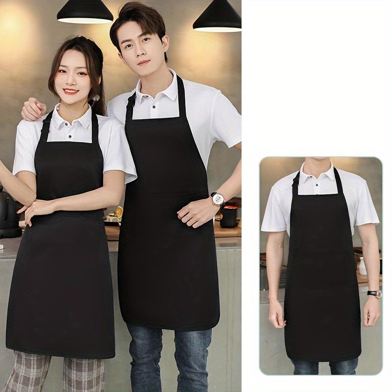 Unisex Customizable Polyester Chef Apron with Pockets - Durable Knit Fabric Cooking Apron for Men and Women, Ideal for Kitchen, Grill, Restaurant, Bar