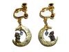 Palnart Poc Earrings Palnart Poc Cat Animal Cute Crescent Moon Accessories Jewelry Gift Women Female Girl Star Motif Birthday Star Flower 20s 30s Cute