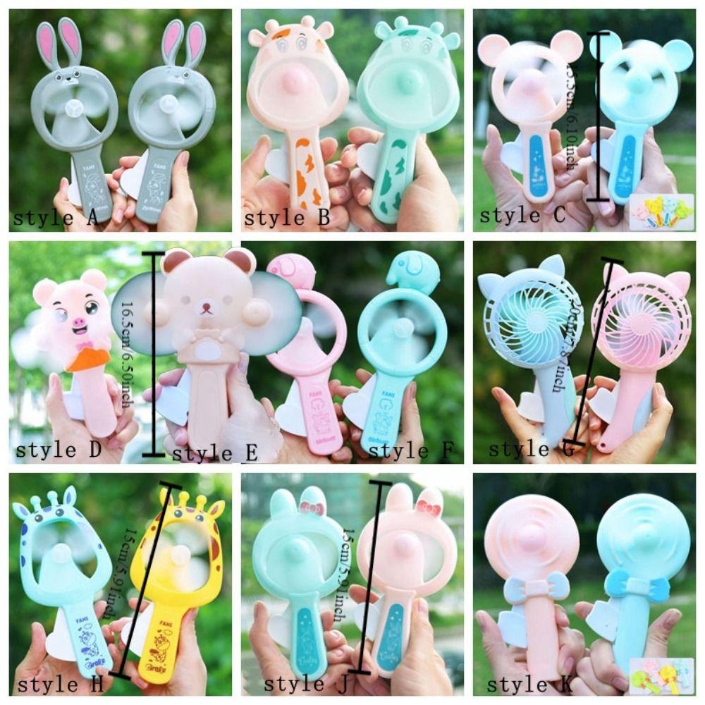 Cute Cartoon Handheld Fan Mini Pocket Fan Summer Cooling Fan Manual Press Fan  Kids