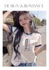 Color blocked short-sleeved T-shirt for women