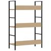 Bookshelf with 3 Shelves Oak Finish 60 * 27.6 * 90.5 cm Wood Based Material