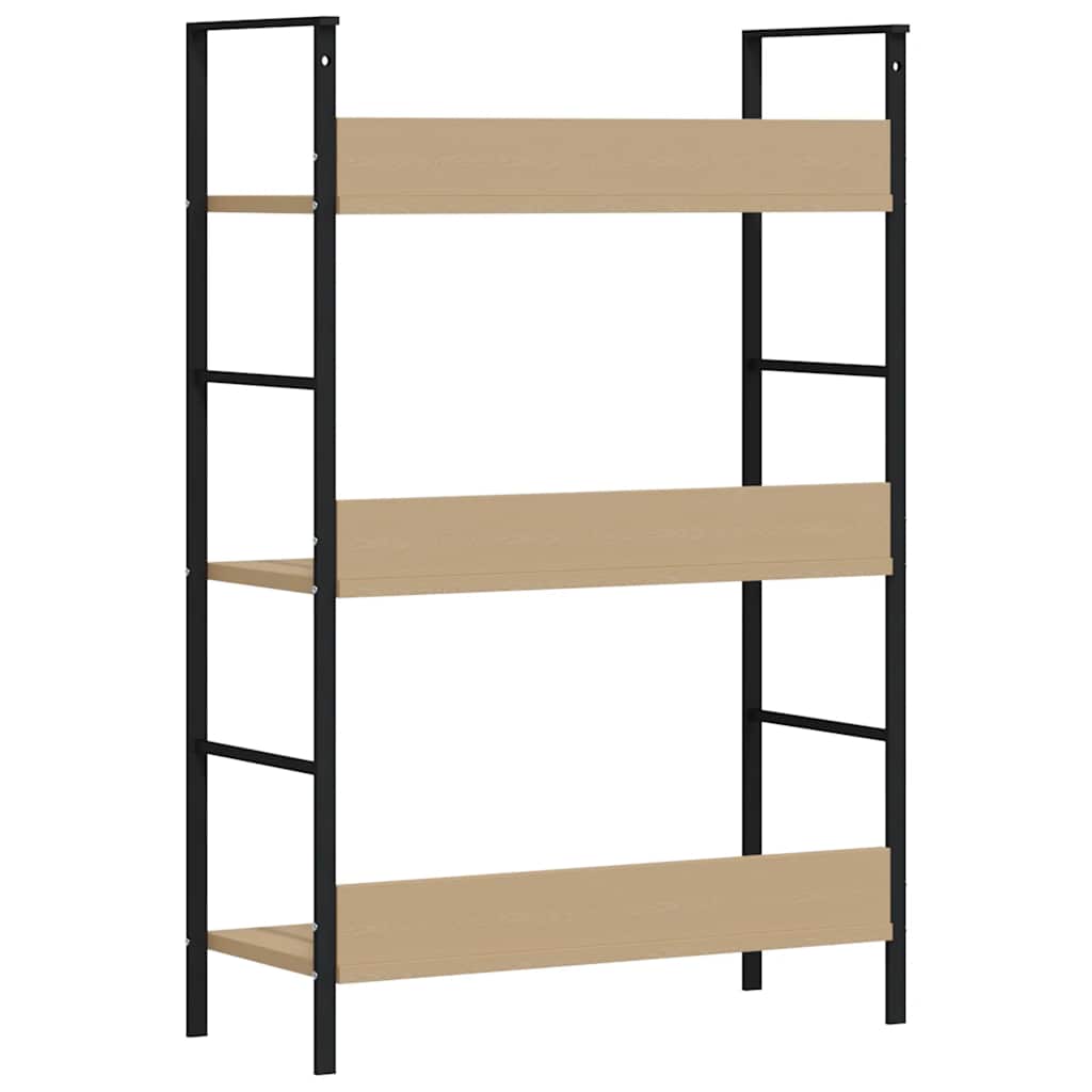 Bookshelf with 3 Shelves Oak Finish 60 * 27.6 * 90.5 cm Wood Based Material
