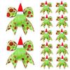 12 Pcs Red Green Dot Christmas Bow Rustic Burlap Bow with Green Furry Hair And Santa Hat for Xmas DIY Crafts Party Decoration