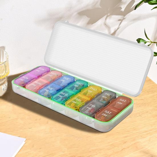 Ящик для хранения таблеток Органайзер для таблеток Не содержит BPA Большая емкость Несколько отделений Влага