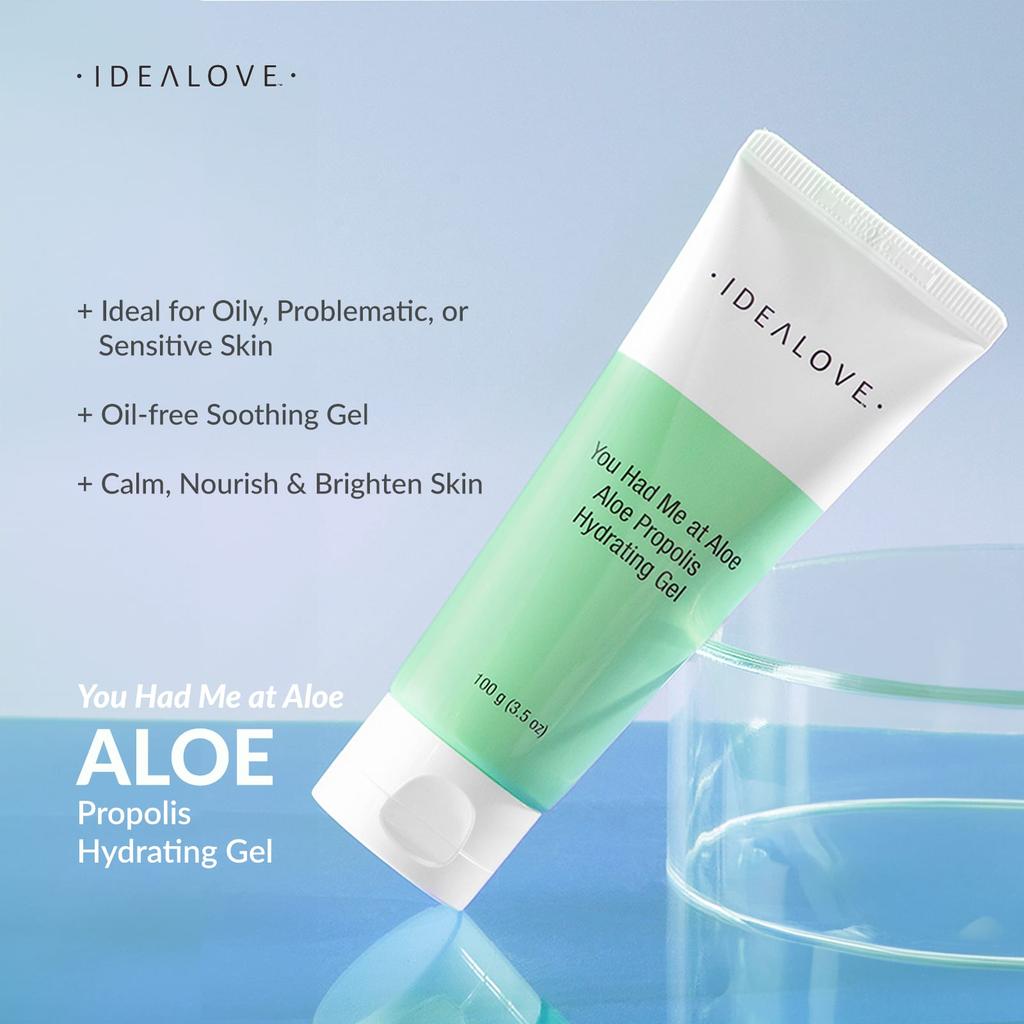 Idealove You Had Me at Aloe, увлажняющий гель с алоэ и прополисом, 100 г (3,5 унции)