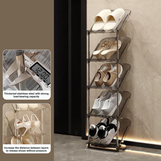 1 комплект полки для обуви 2/3/4/5 ярусов, наклонный под углом 45 градусов, прихожая, органайзер для обуви, отличная несущая способность, отдельно стоящая сборка без инструментов, вертикальная полка для хранения ботинок