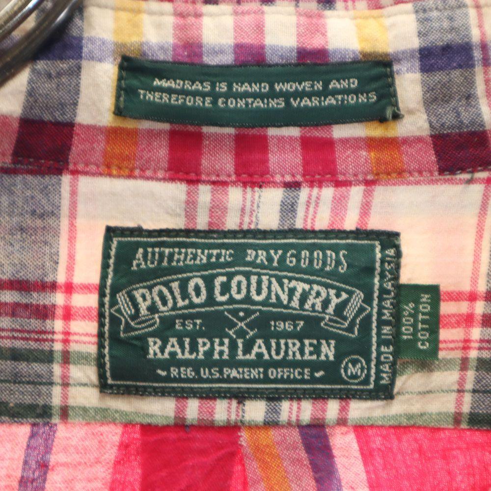 POLO COUNTRY 80-е 90-е Старая рубашка с длинным рукавом на пуговицах в клетку Мужская Б/У