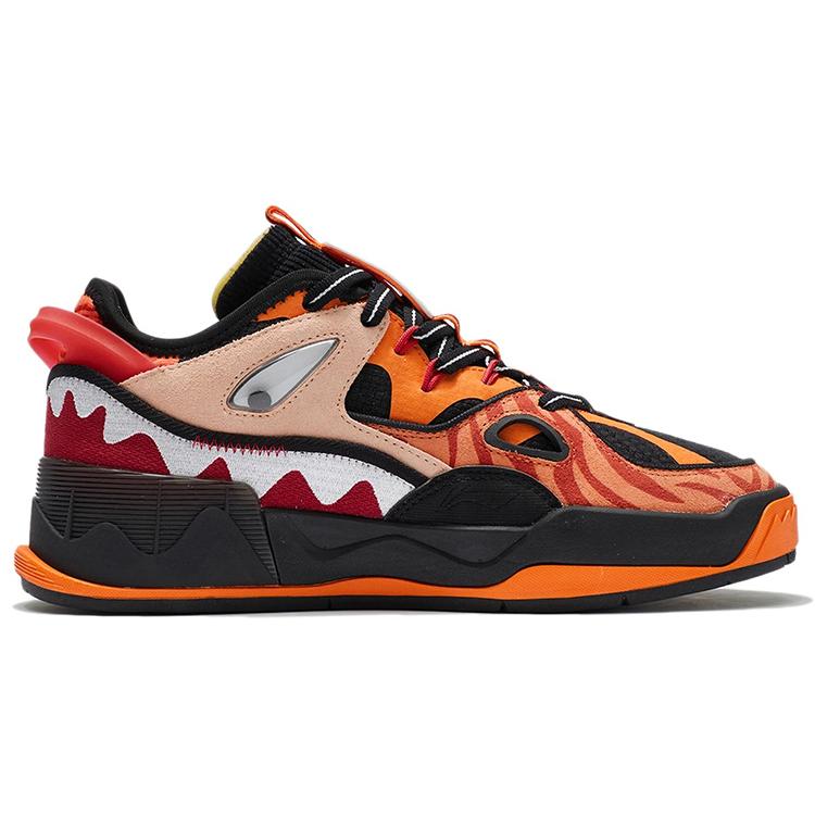 Женские кеды Li Ning CF FlashStar Low top для скейтбординга, черные с оранжевым, AGCS132-1