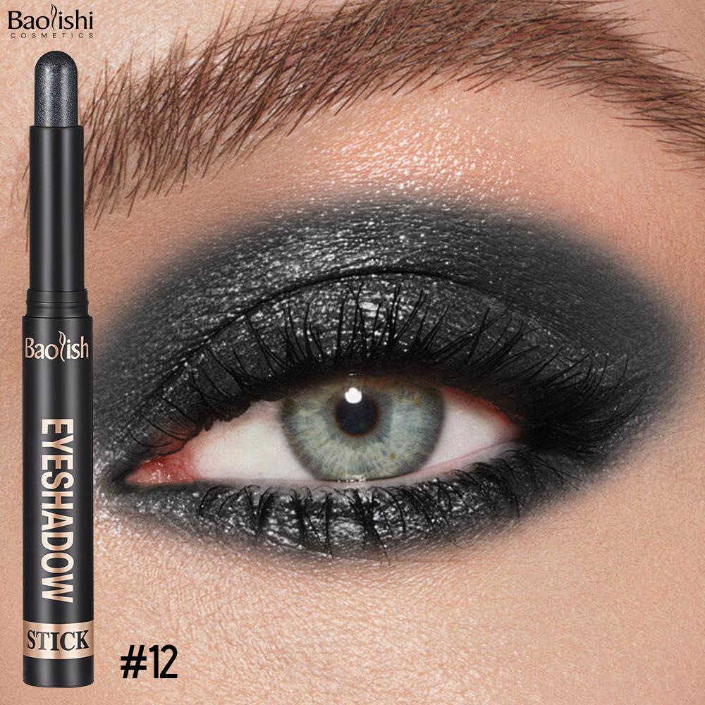 Тени для век в карандаше Макияж Многоцветные трехмерные тени для век Двенадцатицветные высокоглянцевые блестящие тени-карандаш для век