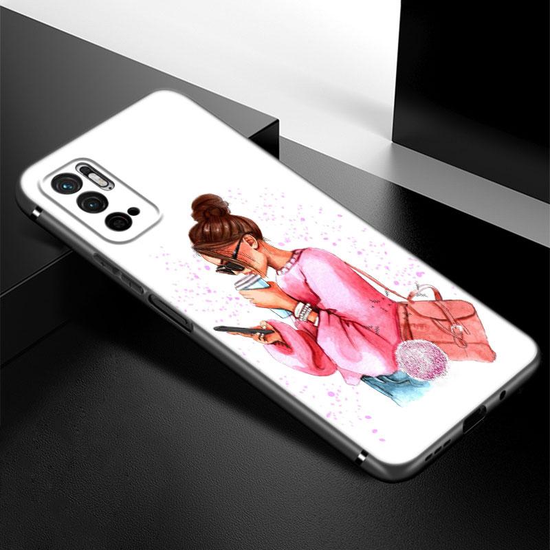 Чехол для телефона Girl Princess Love для Xiaomi Redmi Note 7 8 9 10 Lite 11 11E 11T 12 Pro 11S 4G 10T 5G 8T 9S 10S, мягкий черный чехол из ТПУ