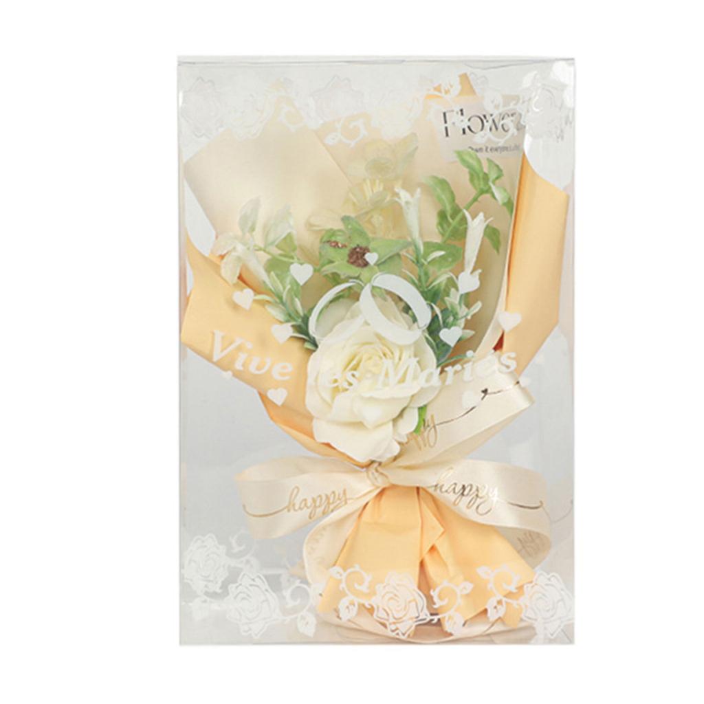 Artificial Flower Bouquet Real Looking Artificial Rustic Vintage Bridesmaid Holding Flower for Valentine's Day