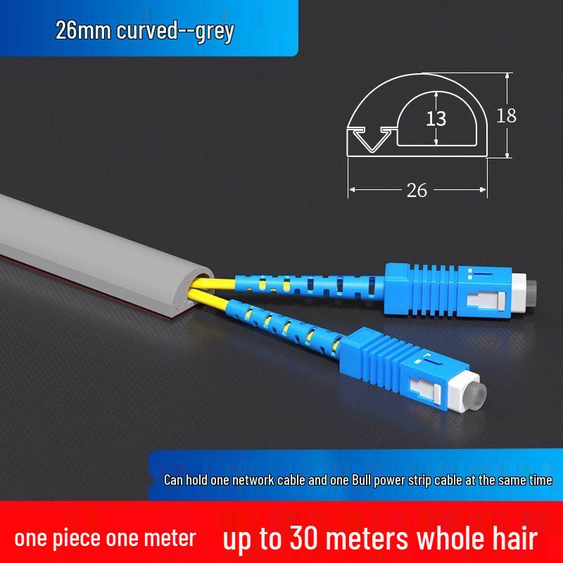 ПВХ Кабель-канал для поверхностного монтажа: Скрытая проводка и декоративная крышка для сети с боковым отверстием для оптоволокна и открытых проводов.