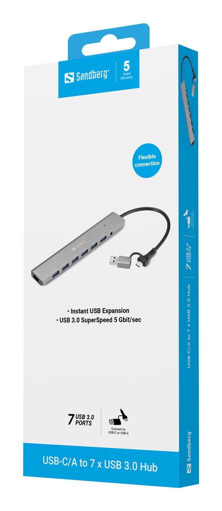 Sandberg Usb 3.2 Gen 1 Hub A+C 5000Mb/S