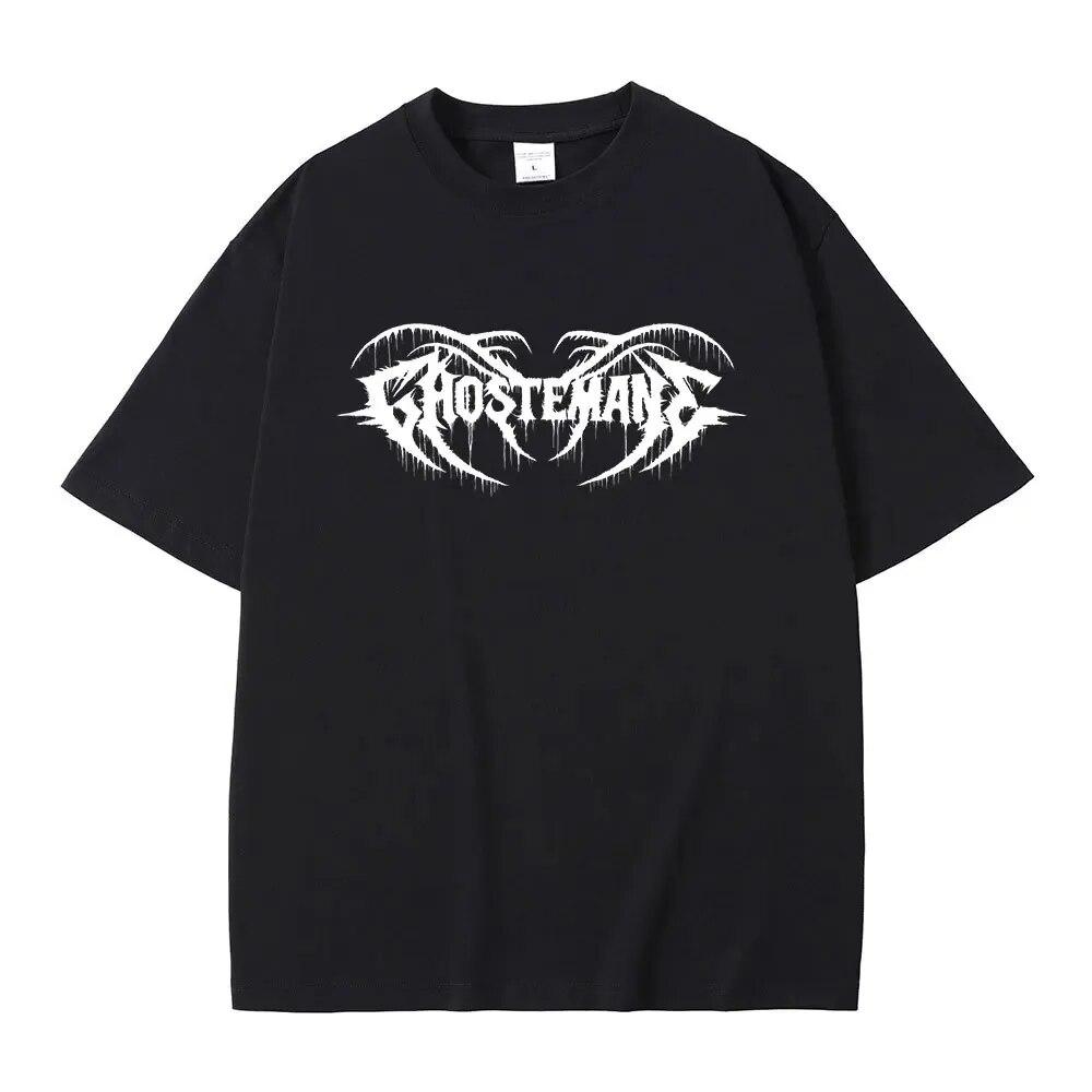 Ghostemane Graphic Print Cotton T Shirt Fashion Hip Hop Tops Metal Rock Gothic T-Shirt Streetwear Plus Size Women Clothing Unisex