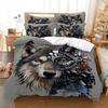 Wolf Duvet Cover Set Wolf with Mechanical Eye Bedding Set for Kid Teens Adults 3d Printing Queen King Size Polyester Quilt Cover