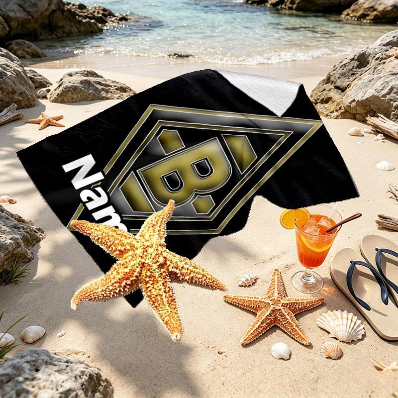Custom Name Personalized Borussia Monchengladbach Print Beach Towel, for Trip Camping Beach Party Home Decor, Birthday Gift for Family & Friends