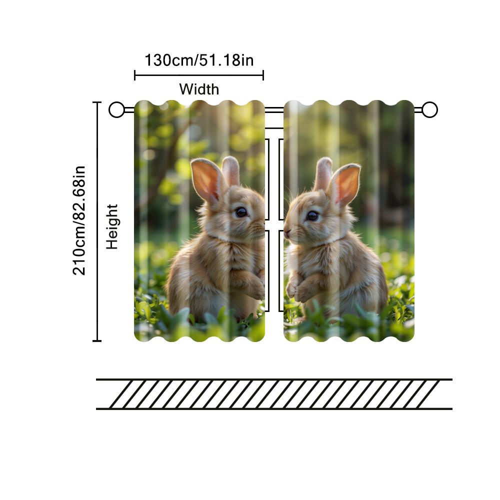 2 шт., фильтрующие шторы (исключая удилища, неподвижный, без батареек) Говорящие кролики для использования в спальнях и гостиных
