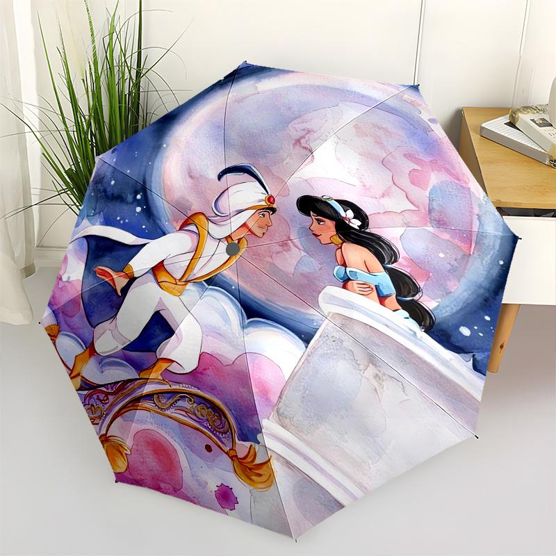 Aladdin,Jasmine Automatic Opening and Closing Fashion umbrella - 8-rib Folding Design, Lightweight and Portable, Suitable for Daily Business