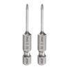 uxcell 2pcs Philips Screwdriver Bits PH0 Hex Shank Long Rod Magnetic Crosshead Drill Bits S2 Steel for Industrial Screwdrivers and Power Gray #0 1/4"